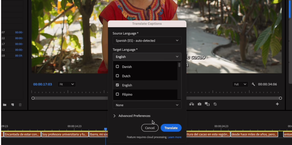 Adobe subtitling