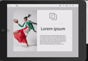 The Comp app is design to allow designers to pull together ideas for a piece with simple gestures and shapes. Draw a rectangle for a headline, an X for an image and a few lines to represent text. You can have a comp in seconds and with relatively little frustration. (Source: Adobe presentation)